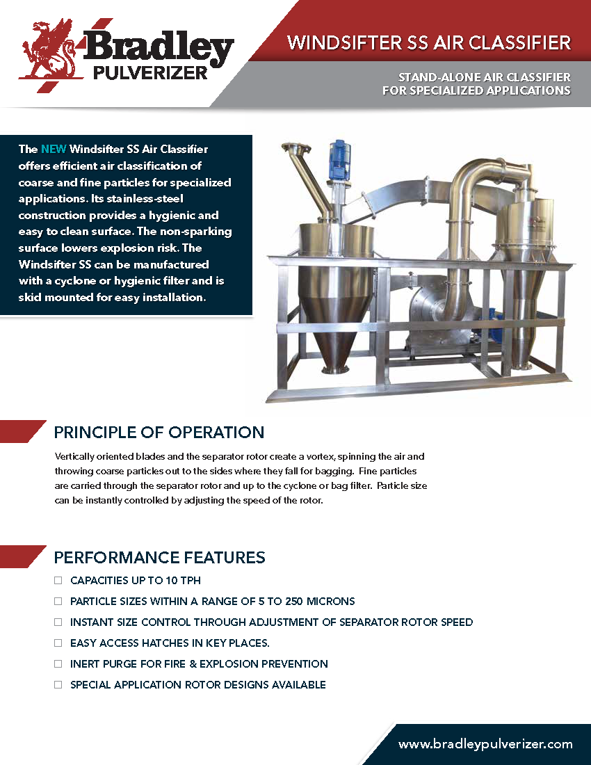 Stainless Steel Windsifter Air Classifiers Brochure