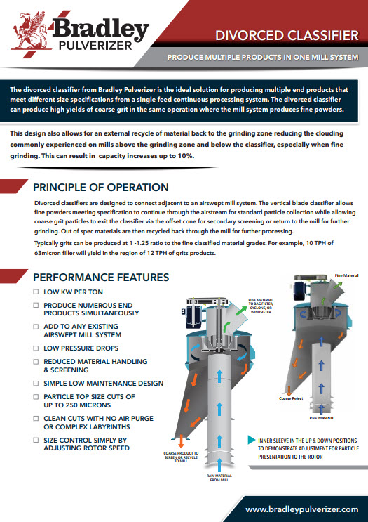 Divorced Classifier Brochure for Bradley Pulverizer - UK